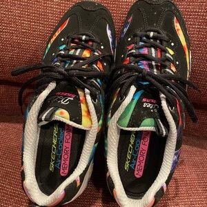 Skechers Black with Multi-Colors Sneakers